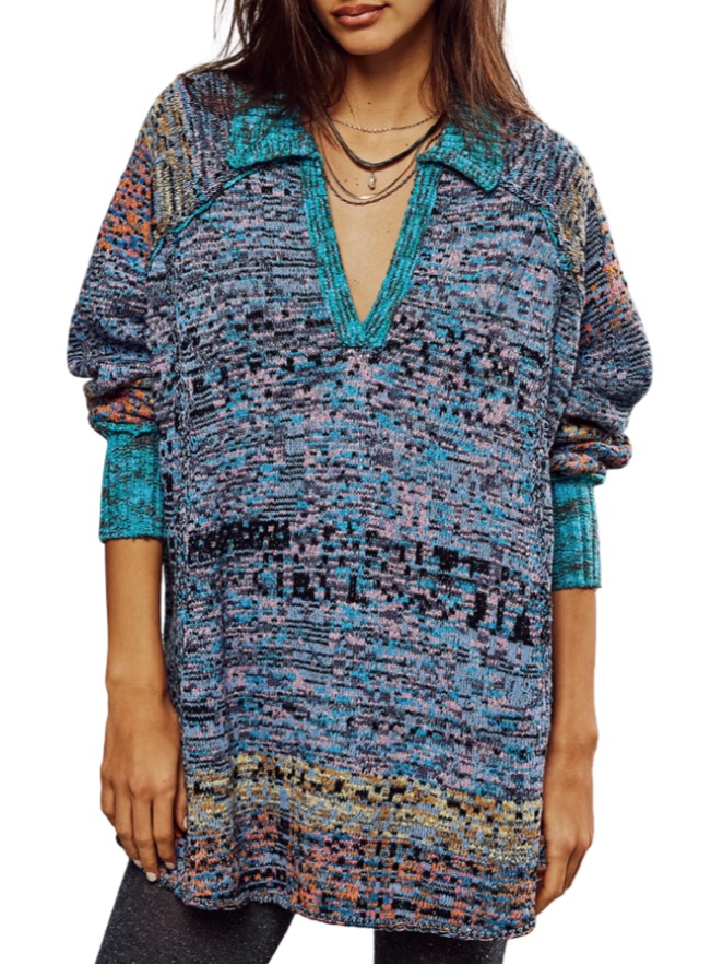 Free People Seasons Of Sun Mini Multicolor Sweater Xs